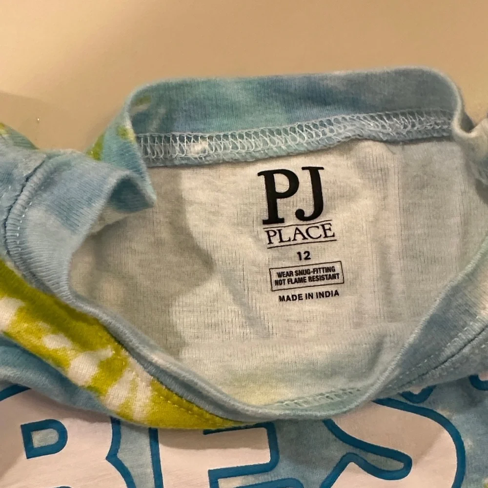 The Children's Place Tie-Dye Pajama Set - Blue and Yellow shorts &  short sleeve
